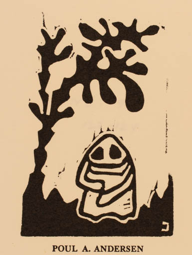 Exlibris by Jörgen Jark from Denmark for Poul A. Andersen - 