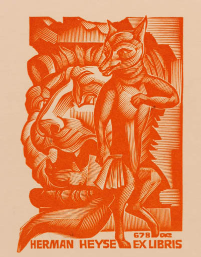 Exlibris by   from Russia for Herman Heyse - Fairytale/fable Fauna 