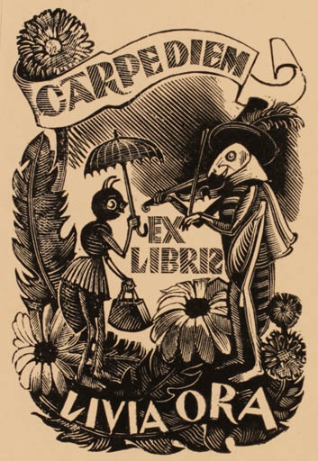 Exlibris by Richard Kaljo from Estonia for Livia Ora - Fairytale/fable 