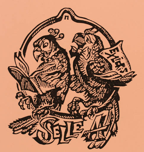 Exlibris by P. A. Popov from Russia for ? ? - Bird 