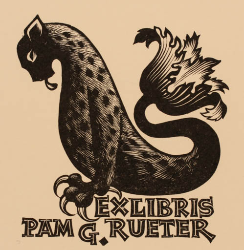 Exlibris by Pam Georg Rueter from Netherland for Pam Georg Rueter - Fable Animal 