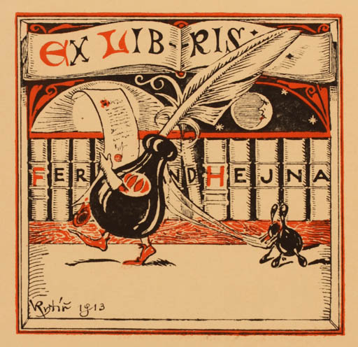 Exlibris by Vaclav Rytir from Czech Republic for Ferdinand Hejna - Fairytale/fable 