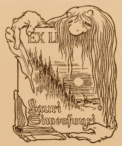 Exlibris by Erkki Tuominen from Finland for Lauri Simonsuuri - Fairytale/fable 