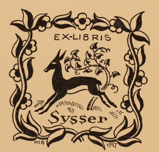 Exlibris by H. C. Bärenholdt from Denmark for Sysser Jensen - Fauna 