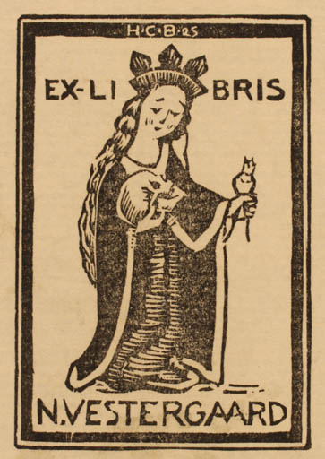 Exlibris by H. C. Bärenholdt from Denmark for N. Vestergaard - Woman 