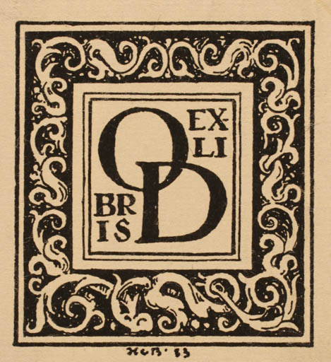 Exlibris by H. C. Bärenholdt from Denmark for Oskar Davidsen - Monogram Ornament 