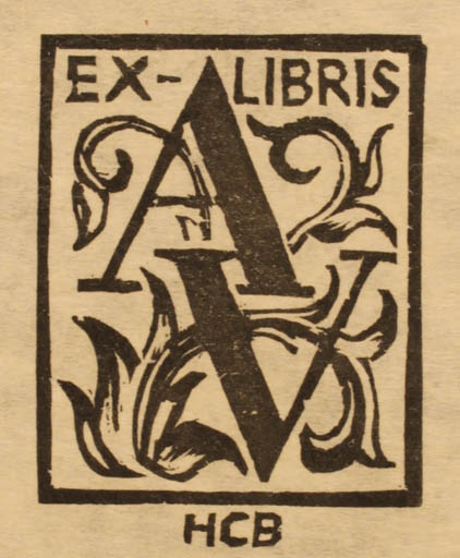 Exlibris by H. C. Bärenholdt from Denmark for A. Vestergaard - Monogram 