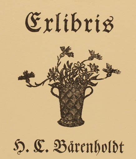 Exlibris by H. C. Bärenholdt from Denmark for H. C. Bärenholdt - Flower 