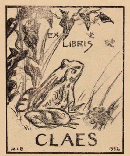 Exlibris by H. C. Bärenholdt from Denmark for ? Claes - Fauna 