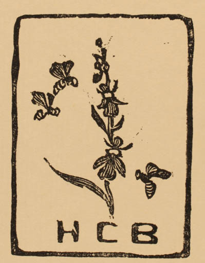 Exlibris by H. C. Bärenholdt from Denmark for H. C. Bärenholdt - Flower Insect 