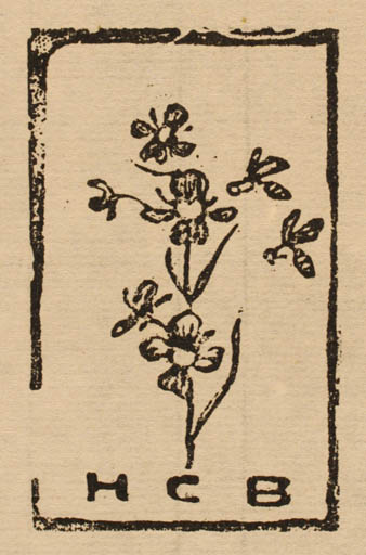 Exlibris by H. C. Bärenholdt from Denmark for H. C. Bärenholdt - Flower Insect 