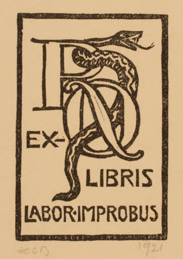 Exlibris by H. C. Bärenholdt from Denmark for ? ? - Monogram 