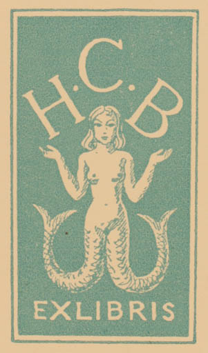 Exlibris by H. C. Bärenholdt from Denmark for H. C. Bärenholdt - Mermaid 