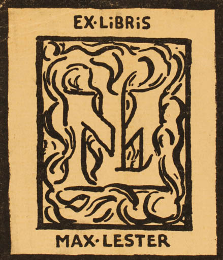 Exlibris by Thorvald Bindesbøll from Denmark for Max Lester - Monogram 