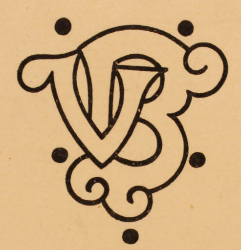 Exlibris by Thorvald Bindesbøll from Denmark for ? ? - Monogram 