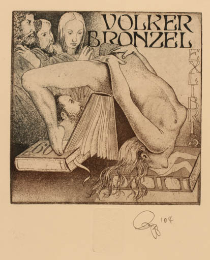 Exlibris by Olaf Gropp from Germany for Volker Bronzel - Erotica 