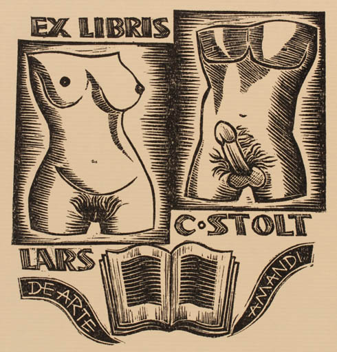 Exlibris by Jerzy Druzrycki from Poland for Lars C. Stolt - Erotica 