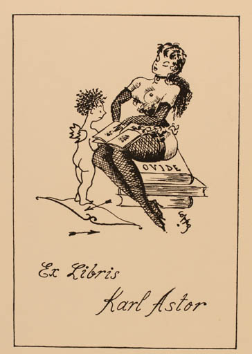 Exlibris by Alberto Coppa from Italy for Karl Astor - Book Angel Woman 