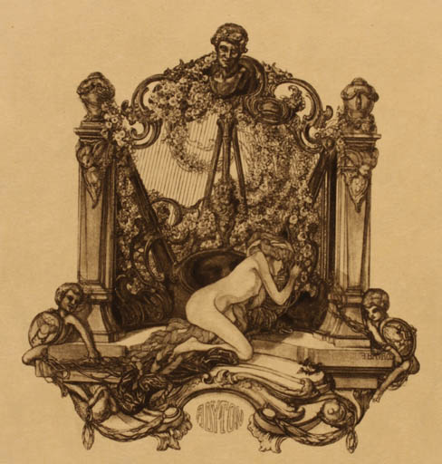 Exlibris by Franz von Bayros from Austria for Franz von Bayros - Jugend Woman 