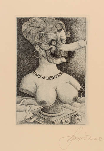 Exlibris by Ryszard Balon from Poland for R. Dabrowski - Erotica 