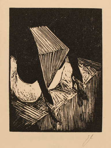 Exlibris by Eduard Albrecht from Germany for Erhard Kunkel - Book Woman 