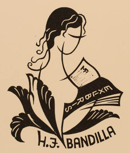 Exlibris by György Poka from Hungary for Hans-Joachim Bandilla - Book Woman 