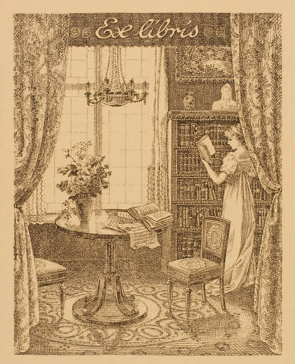 Exlibris by ? ? from Unknown for ? ? - Book Interior Woman 