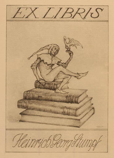 Exlibris by ? ? from Unknown for Heinrich Georg Stumpf - Book Erotica 