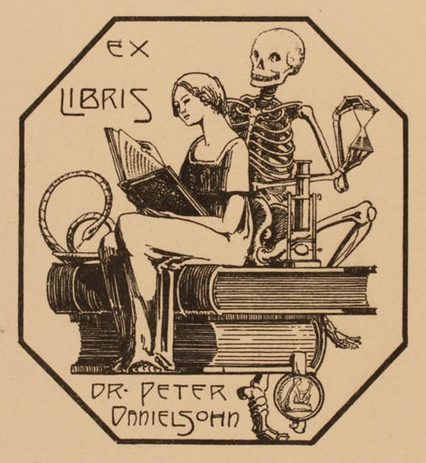 Exlibris by ? ? from Unknown for Dr. Peter Danielsohn - Book Death Woman 