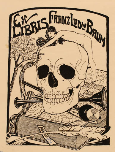 Exlibris by ? ? from Unknown for Franz Ludw. Baum - Book Death Woman 