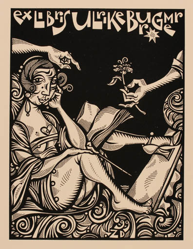 Exlibris by Dimitrij Zinovjev from Russia for ? ? - Book Woman 