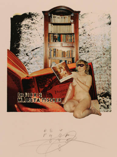 Exlibris by Helga Schroth from Unknown for Marita Tischer - Book Photography Woman Nude 