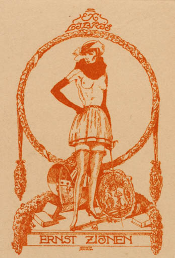 Exlibris by Hellmuth Stockmann from Germany for Ernst Zijnen - Jugend Woman 