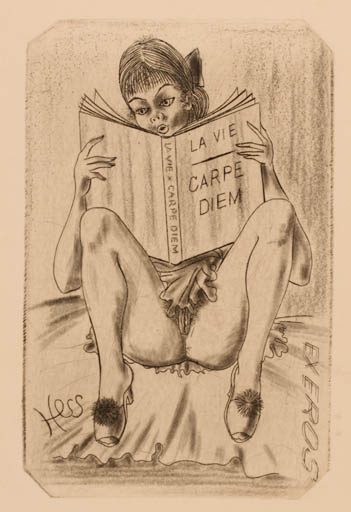 Exlibris by Fritz Kühn from Germany for ? Hess - Erotica Ex Erotica 