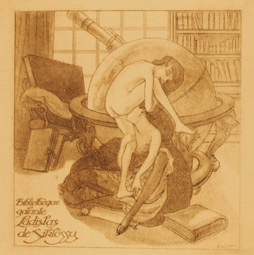 Exlibris by Franz von Bayros from Austria for ? ? - Erotica 