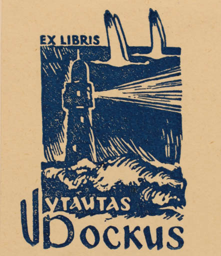 Exlibris by Konstantinas Dockus from Lithuania for Vytautas Dockus - Maritime 
