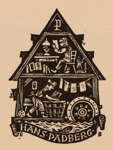 Exlibris by Ellen Beck from Germany for Hans Padberg - Working 