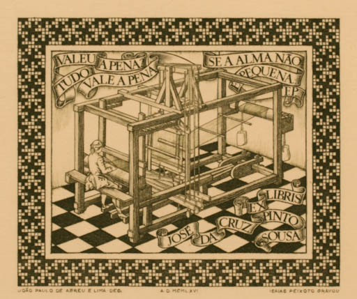 Exlibris by Joao Paulo de Abreu Lima from Portugal for Jose Da Cruz Pinto Sousa - Working 