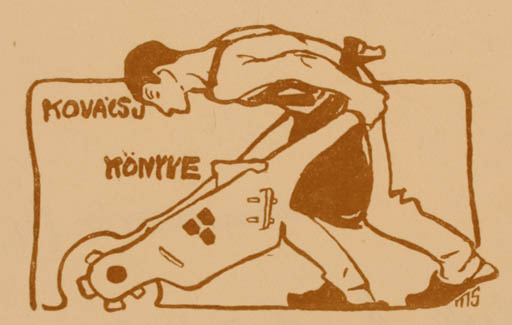 Exlibris by Mark Sander from Hungary for ? Kovacsu - Working 