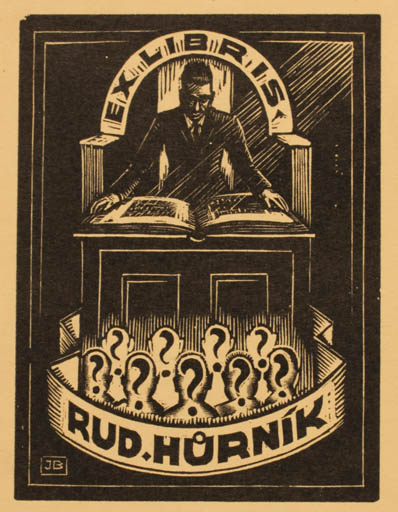 Exlibris by Jaro Beran from Czechoslovakia for Rud Hurnik - Science 