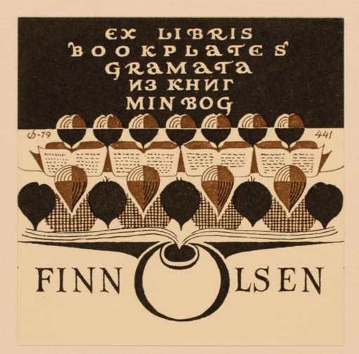 Exlibris by Christian Blæsbjerg from Denmark for Finn Olsen - Science 