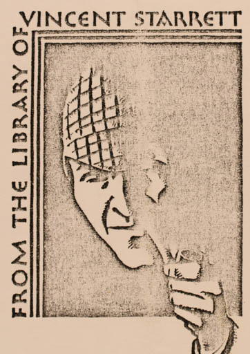 Exlibris by Fridolf Johnson from Unknown for Vincent Starrett - Portrait 