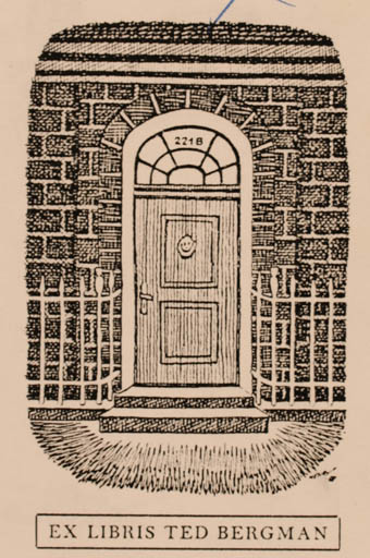 Exlibris by Henry Lauritzen from Denmark for Ted Bergman - Architecture 