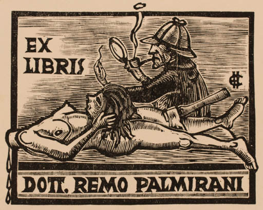 Exlibris by Hans Eilnberger from Austria for Rosellae Remo Pamirani - Working Drama 