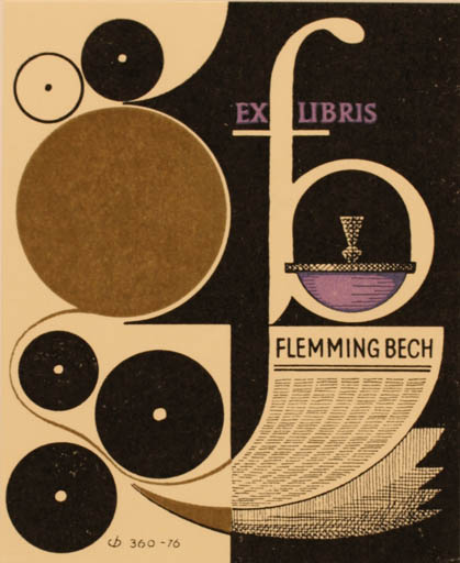 Exlibris by Christian Blæsbjerg from Denmark for ? ? - Printing technique 