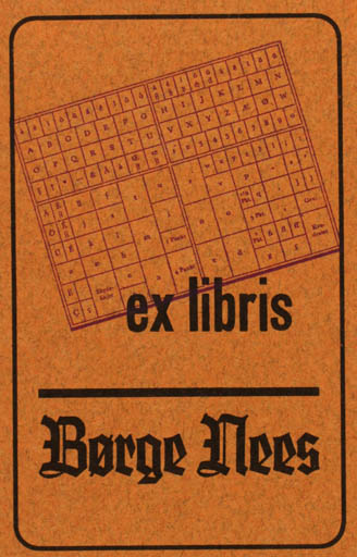 Exlibris by Børge Nees from Denmark for Børge Nees - 