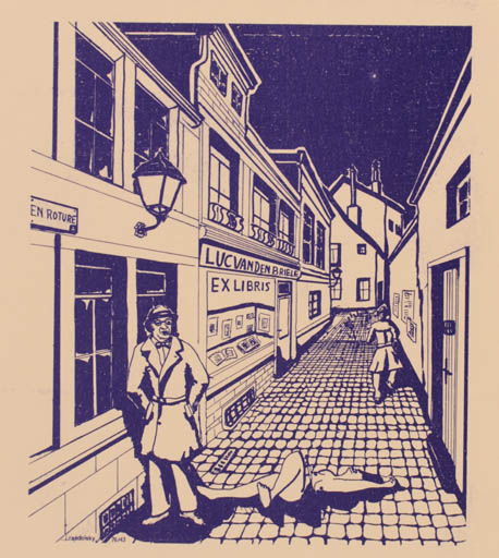 Exlibris by J. Rasdolsky from Belgium for ? ? - City Drama 