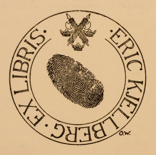 Exlibris by Otto Wedel from Sweden for Eric Kjellberg - 