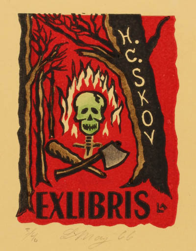 Exlibris by Lorentz May from Denmark for ? ? - Drama Death Tree Weapon 