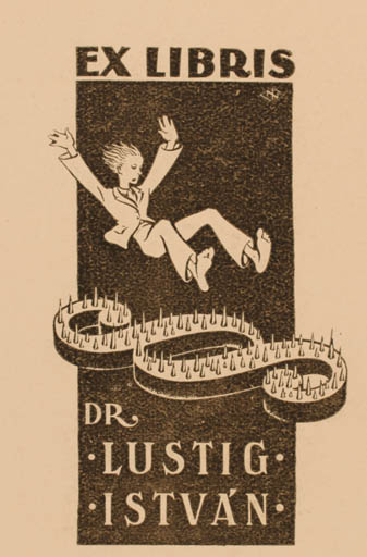 Exlibris by Nàndoek Németh from Hungary for Dr. Istvan Lustig - Working Law 